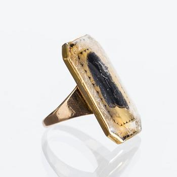 SILHUETTRING, gustaviansk, 18 K guld, troligen Herman F. Poizell, Loviisa 1791-1821.