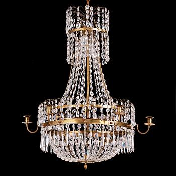 A late Gustavian seven-light chandelier, circa 1800.