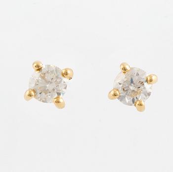 Brilliant cut diamond earrings.
