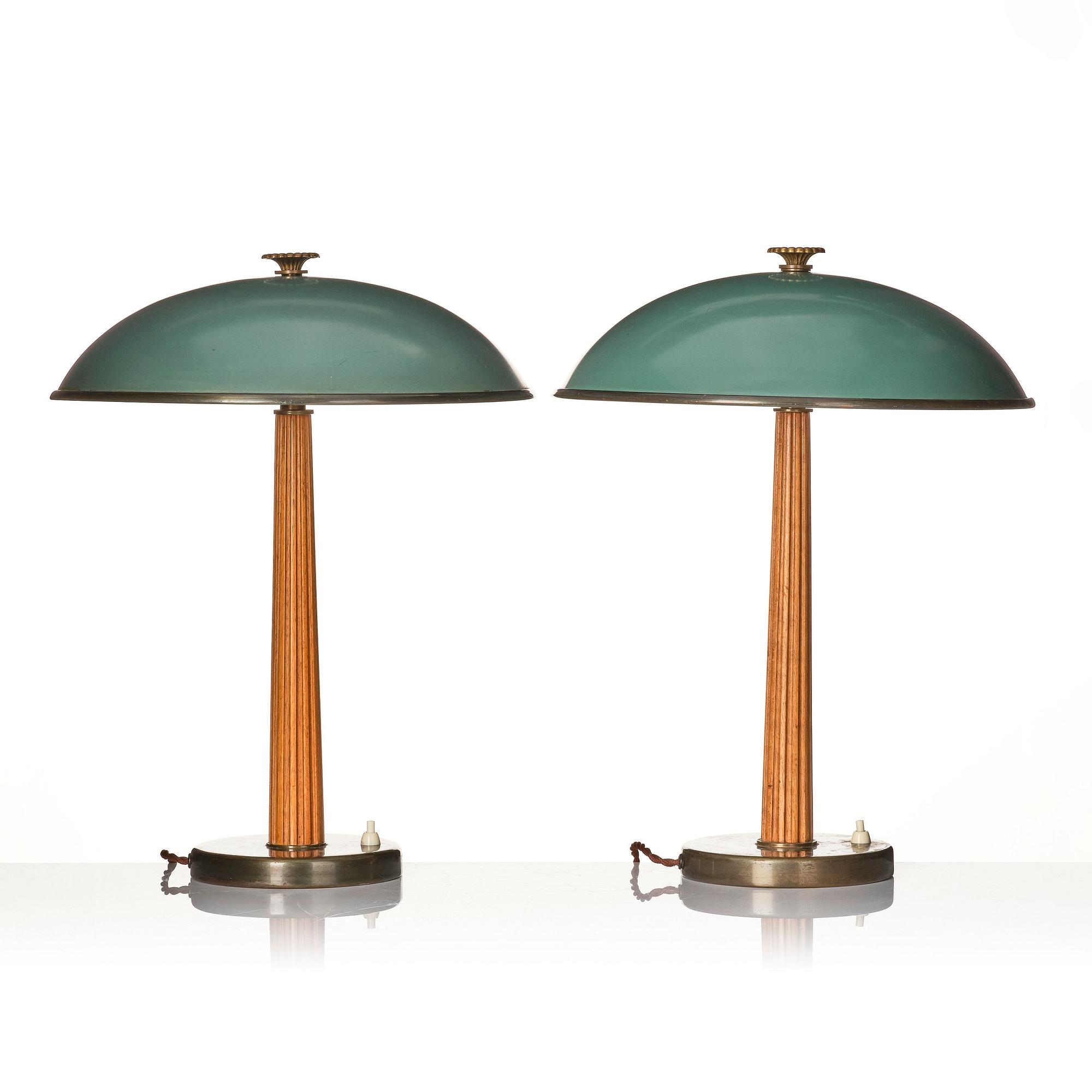 Erik Tidstrand, a pair of table lamps, model "29595", Nordiska Kompaniet, 1930s.