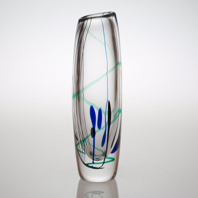 A Vicke Lindstrand 'Abstracta' glass vase, Kosta 1950's.