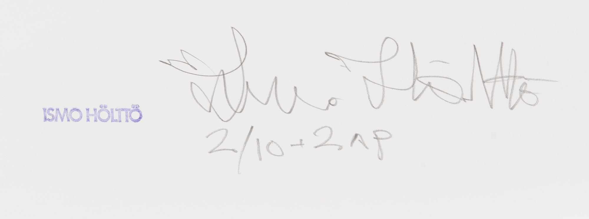 Ismo Hölttö, valokuva, pigmenttimustevedos ed. 2/10 + 2 a.p., signeerattu ja leimattu a tergo.