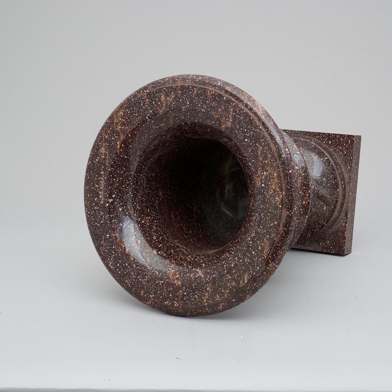 A Swedish Empire 19th century porphyry urn.