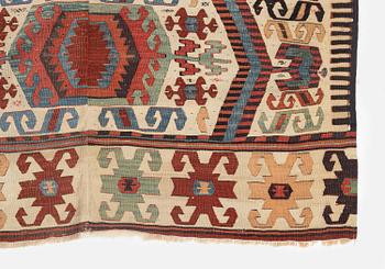 An antique central Anatolian kilim, possibly Konya, c. 339 x 140 cm.