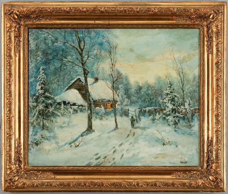 OKÄND KONSTNÄR, olja på duk, bär otydlig signatur.