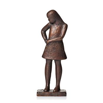 379. Lisa Larson, skulptur "Tonårsflickan", brons, Scandia Present, ca 1978, nr 202.