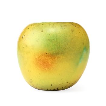 219. A Hans Hedberg faience apple, Biot, France.