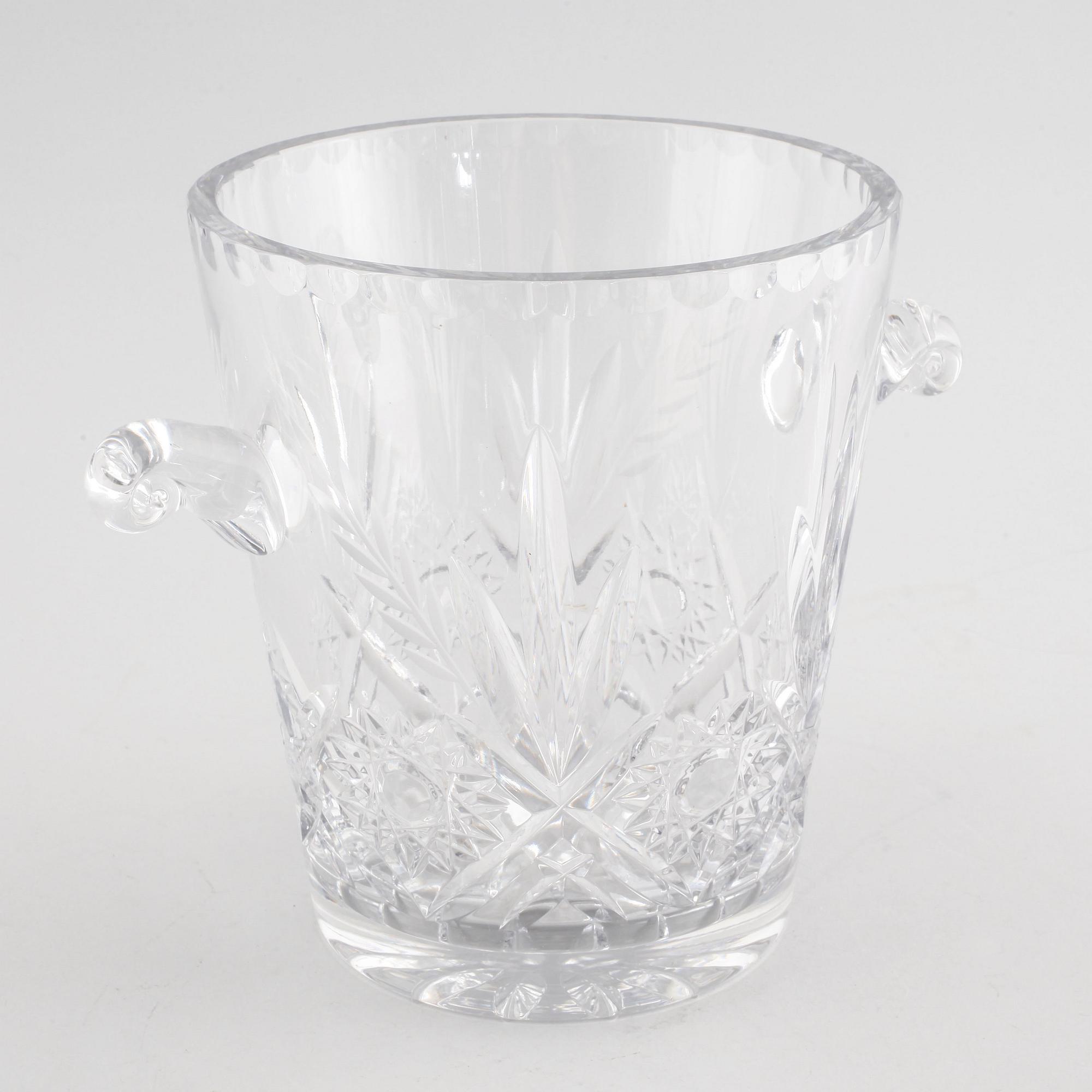 A wine cooler in glass, made in the second half of the 20th century.