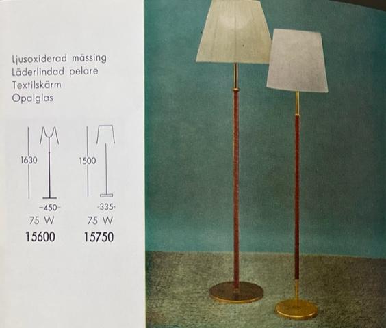 Harald Notini, or Uno Westerberg, a pair of floor lamps model "15750", Arvid Böhlmarks Lampfabrik, Stockholm, 1950s-60s.