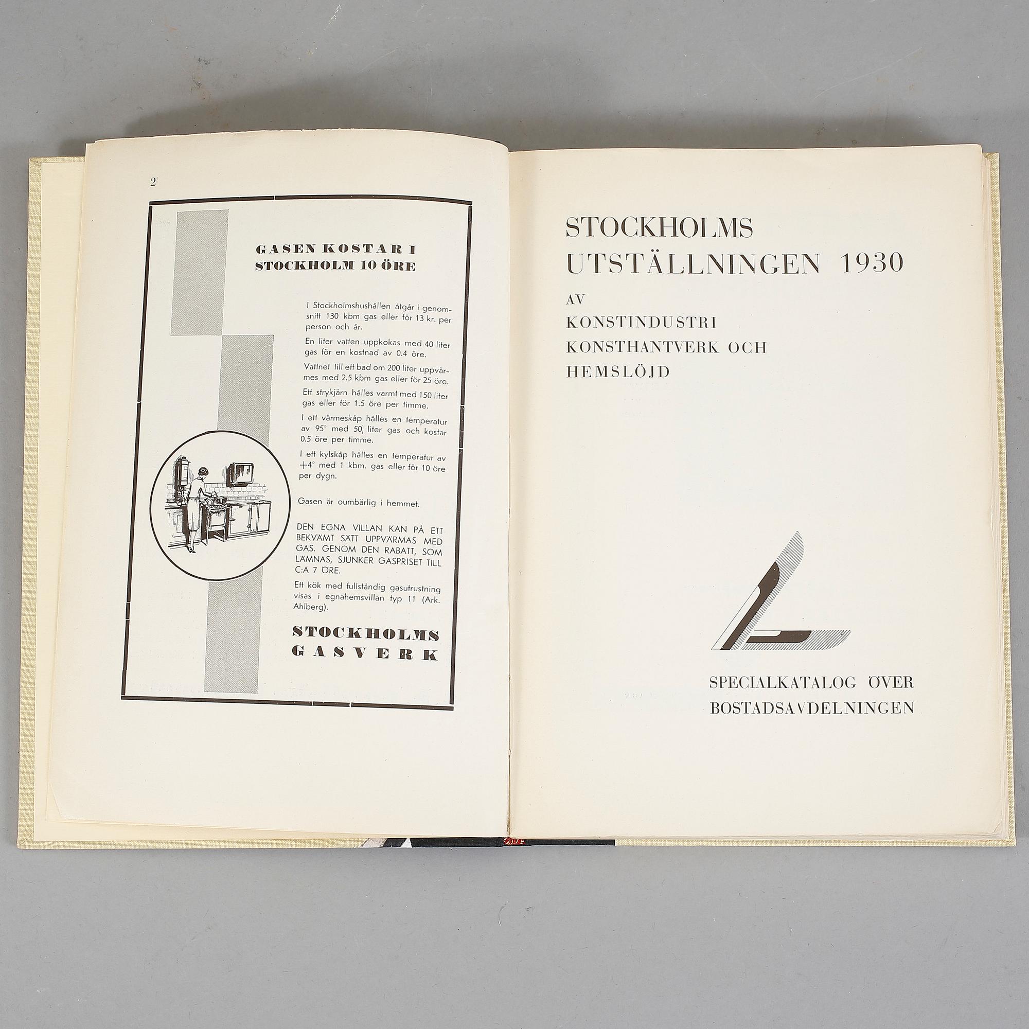 BOK SAMT UTSTÄLLNINGSKATALOG, Stockholmsutställningen 1930.