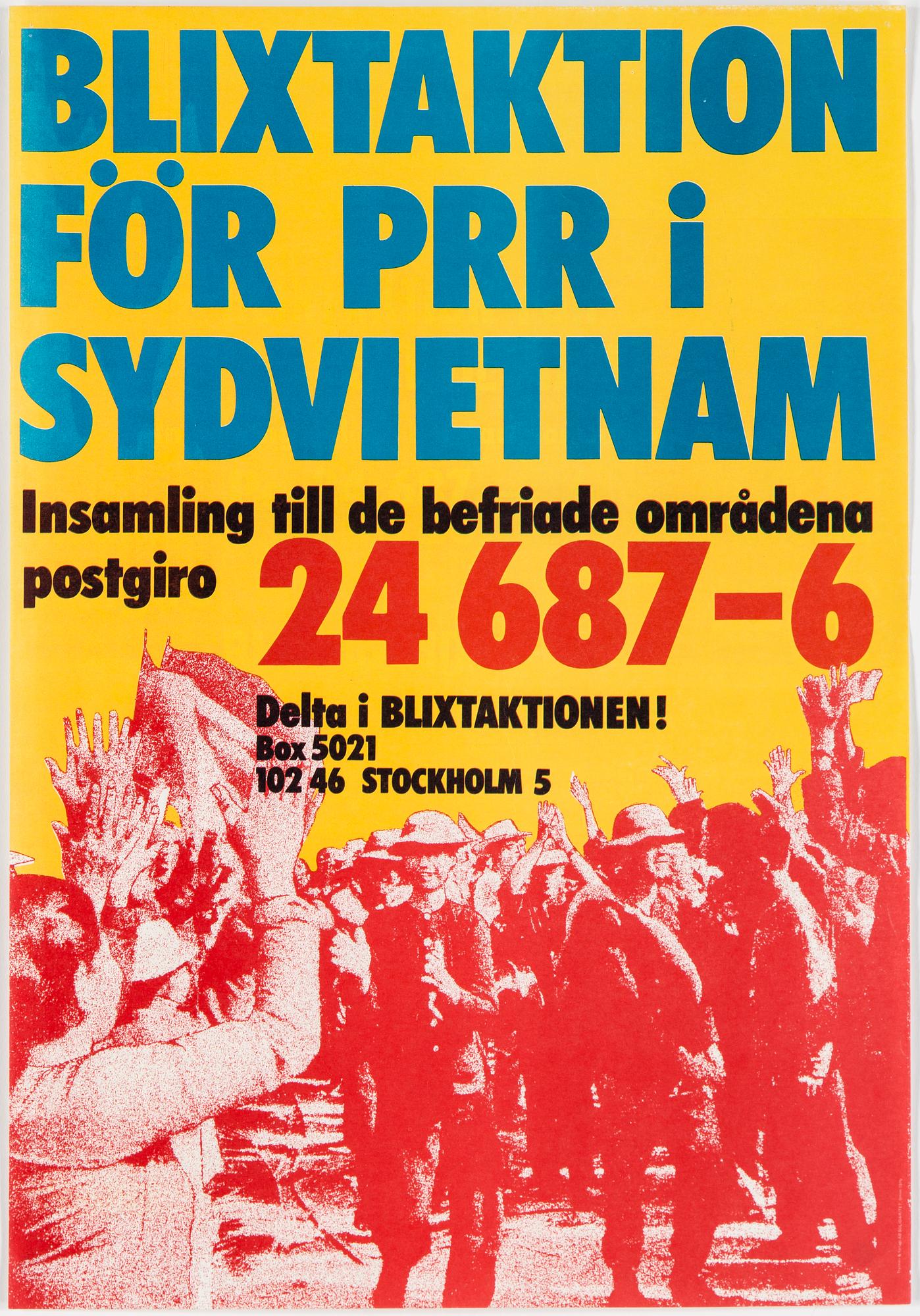 POLITISK AFFISCH, "Blixtaktion för PRR", offsettryck, 1975.