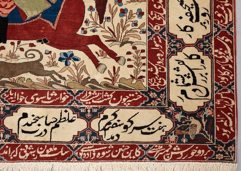 MATTA, semiantik Keshan figural, s.k. Motachem, ca 205,5 x 140,5 cm.