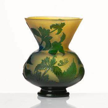 Emile Gallé, an Art Nouveau cameo glass vase, Nancy, France, ca 1900.