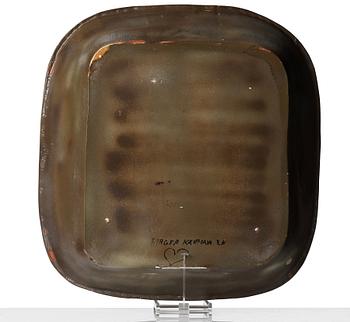 Birger Kaipiainen, a glazed ceramic dish, Arabia, Finland 1940's.