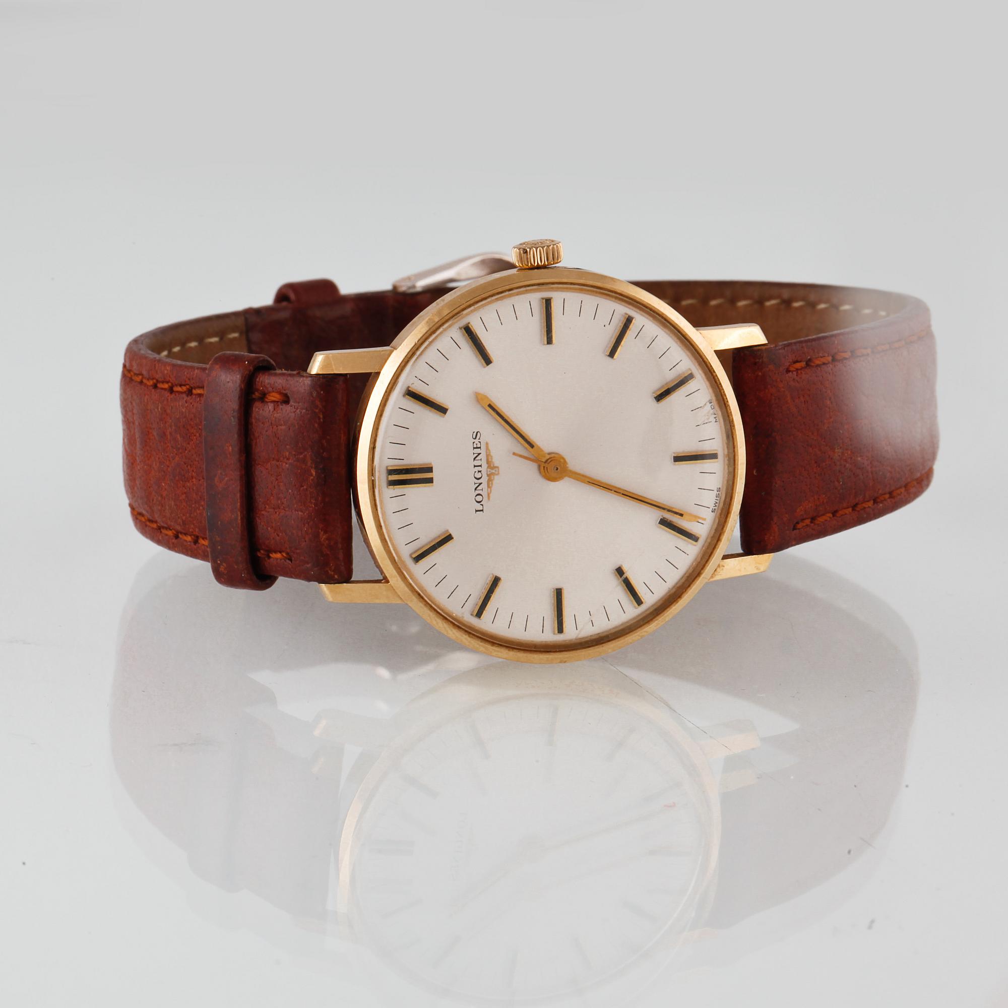 ARMBANDSUR, herr, Longines, 14 k guld, ca 1970-talet,vikt 34,7 g.