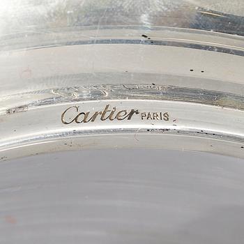 LES MUST DE CARTIER, a sterling silver and glass caviar bowl, Paris, France.