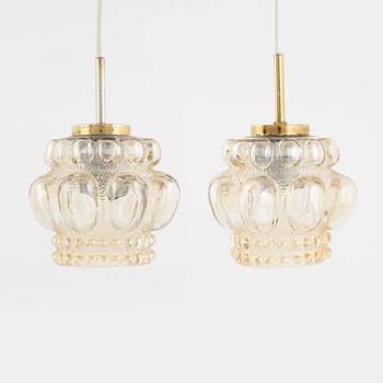 Helena Tynell, ceiling lamps, a pair, Glashütte Limburg, Germany, second half of the 20th century.