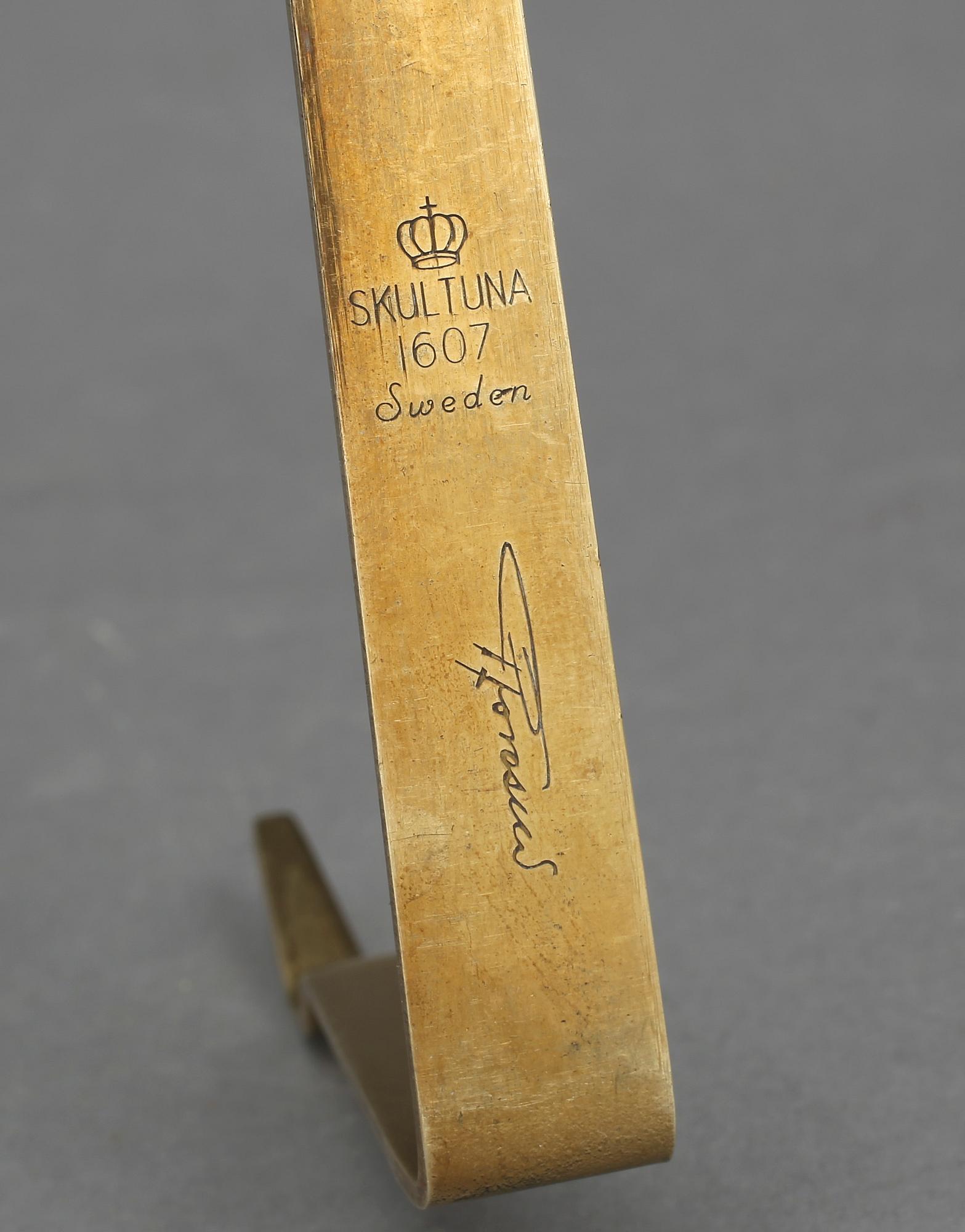 VÄGGLAMPETTER, 2 par, mässing, "Pendel", Pierre Forsell, Skultuna, 1900-talets andra hälft.