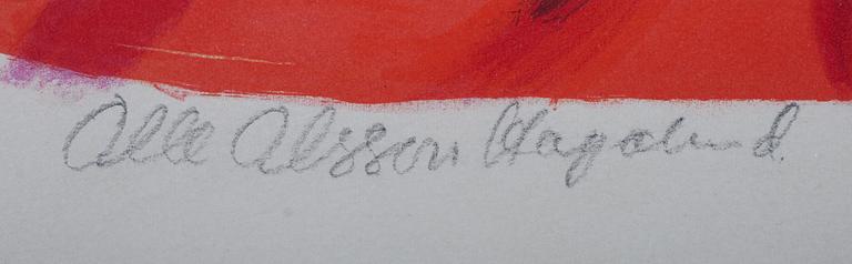 OLLE OLSSON-HAGALUND, färglitografi, signerad, numrerad 279/360.