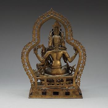 An Indian bronze figure group representing Shiva Parvati, 19th Century.