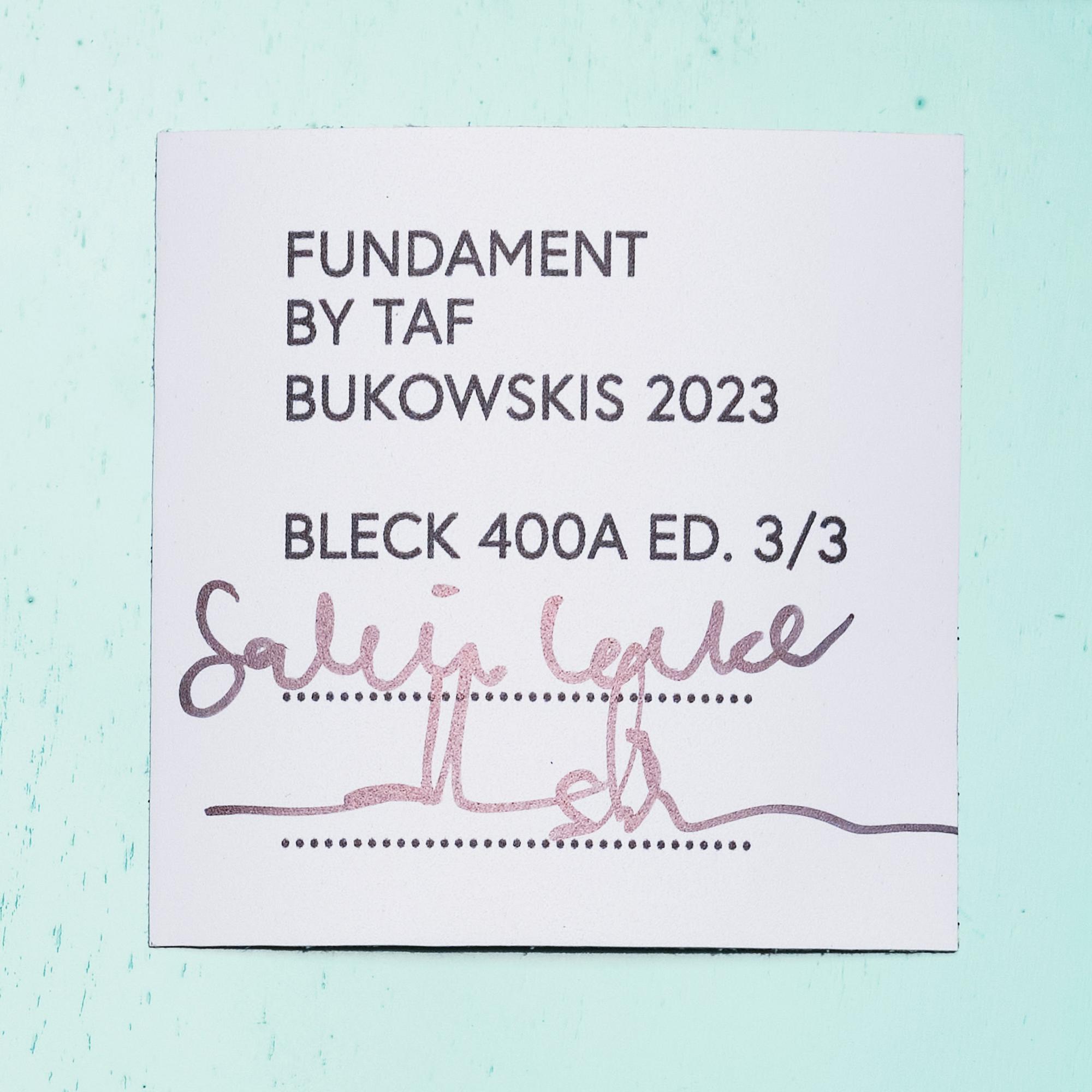 TAF, Gabriella Lenke & Mattias Ståhlbom, "Bleck 400A", piedestal, ed. 3/3.