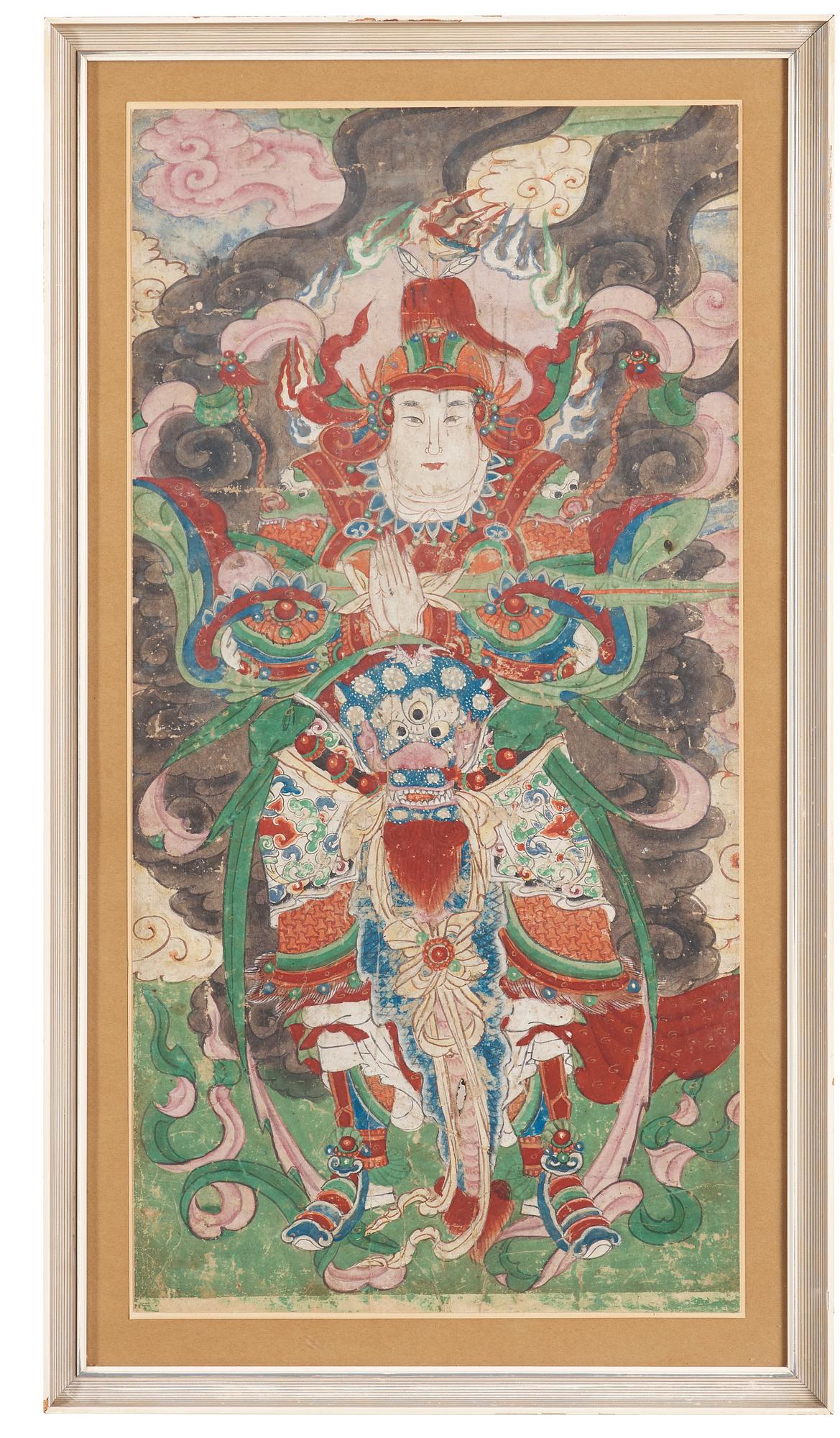 A painting of a celestial guardian, Qing dynasty, 18th/19th Century.