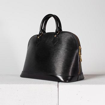 LOUIS VUITTON, a black Epi-leather top handle bag, "Alma".