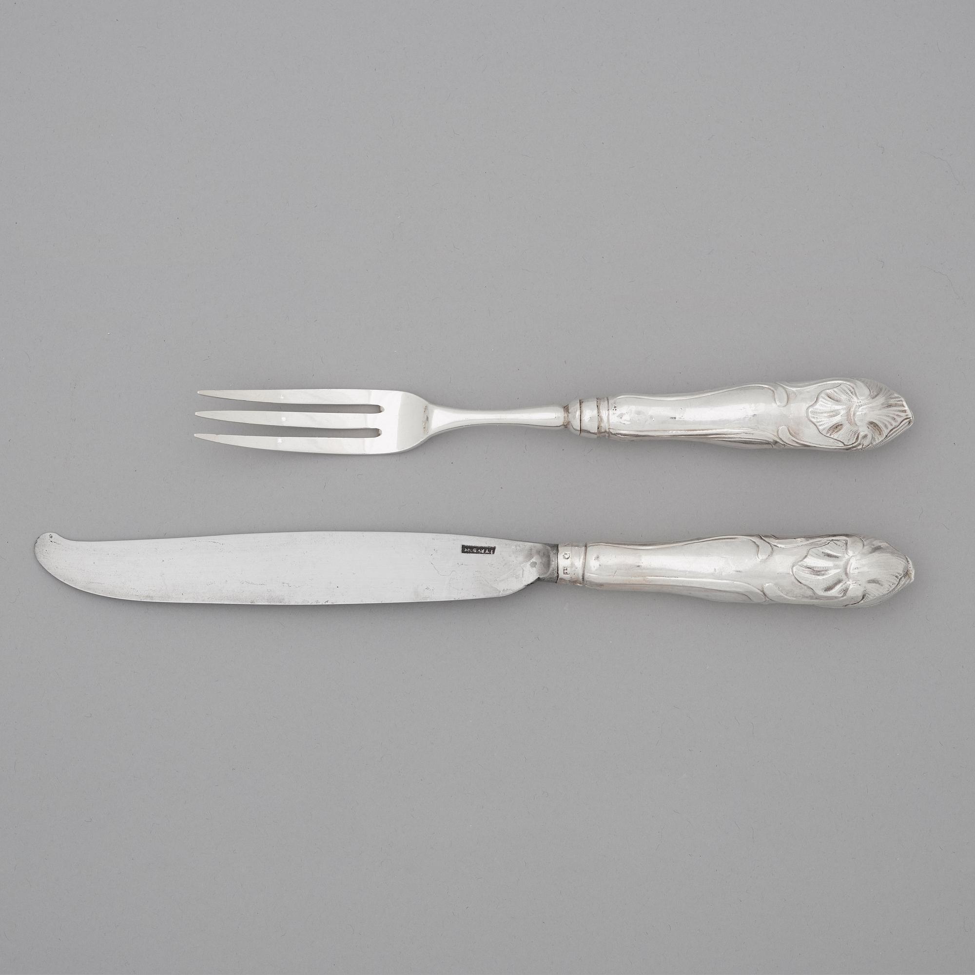 Carl Gideon Renander, matbestick 36 st, silver, Stockholm 1792. Rokoko.