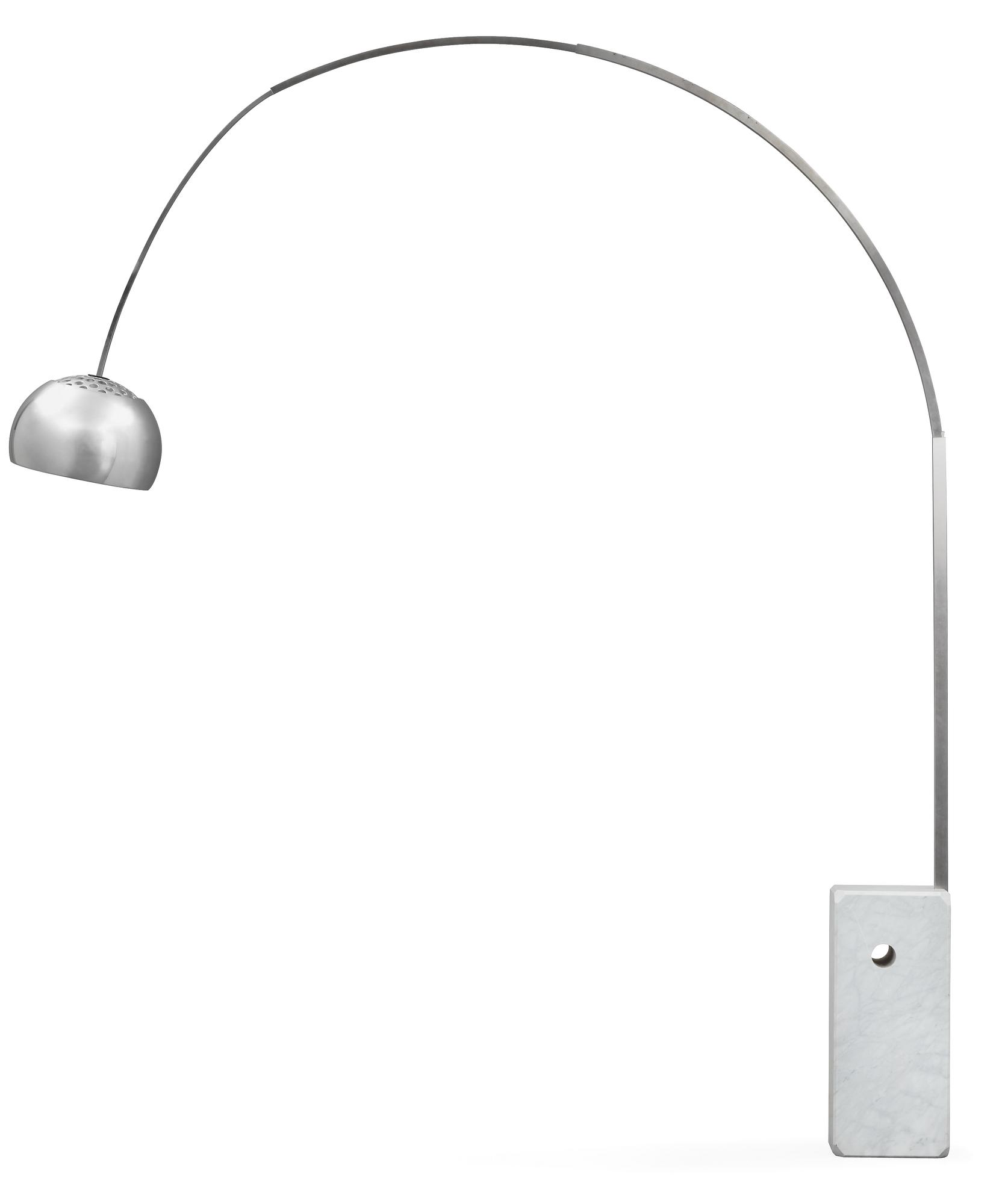 ACHILLE & PIER CASTIGLIONE, golvlampa, "Arco" för Flos, Nave, Italien.