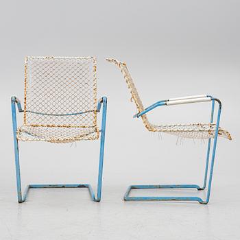 A set of garden furniture, model P-40 and P-50, Grythyttan, Sweden, late 1950's.