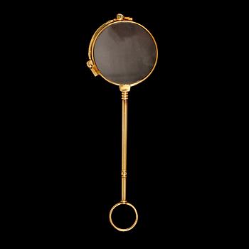 LORGNETTE, 18 k guld, 1900-talets första hälft. Total vikt ca 32 gram.