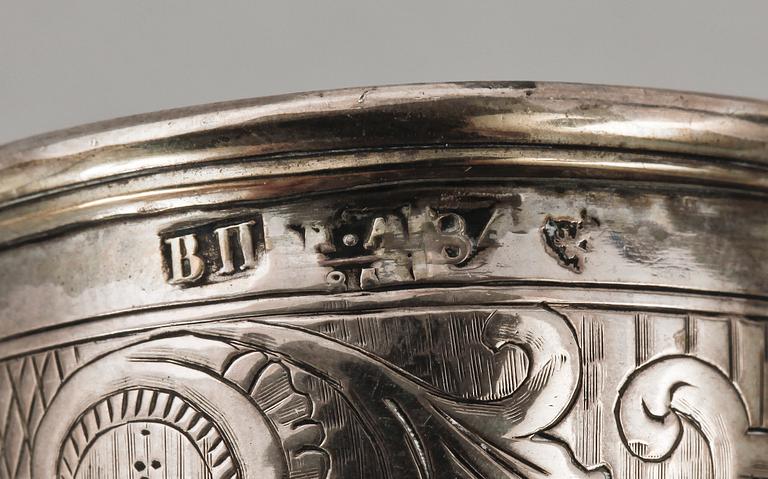 CHAMPAGNEBÄGARE, silver, Ryssland, 1800-talets andra hälft. Ca 95 gr.
