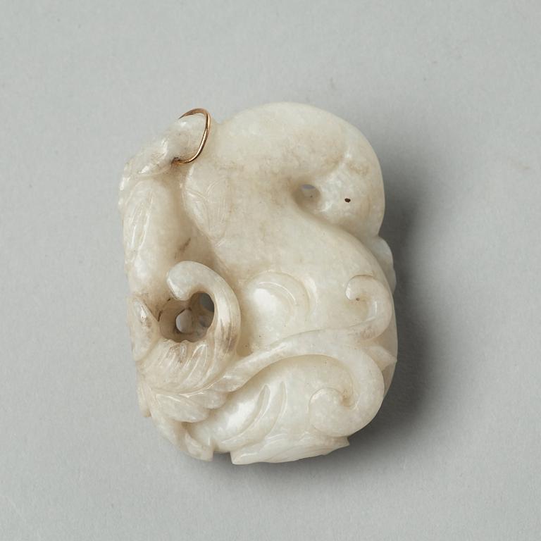 FIGURIN/HÄNGE, jade. Kina, Qingdynastin (1644-1912).