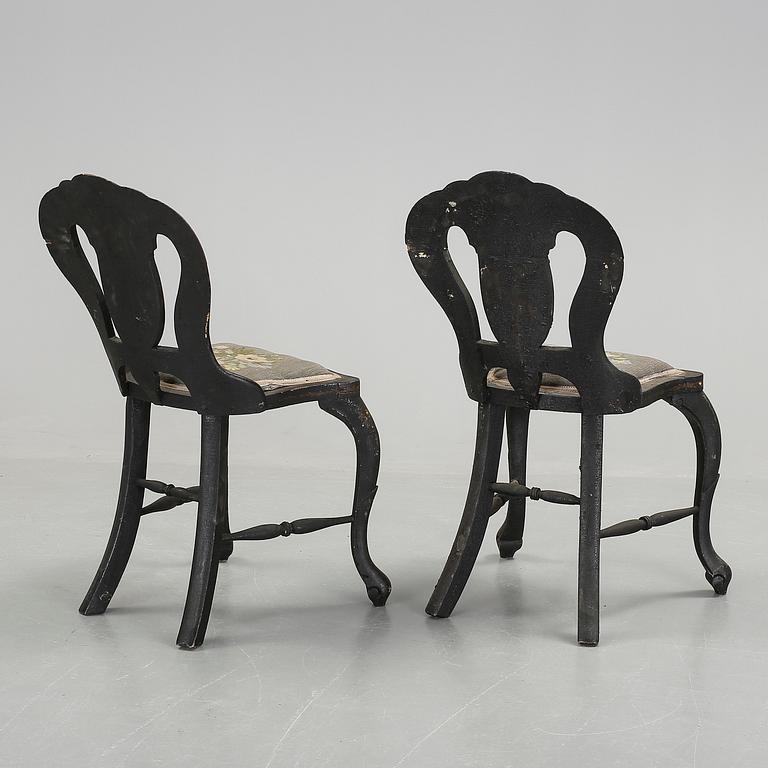 STOLAR. ett par, barockstil, 1800-talets andra hälft.