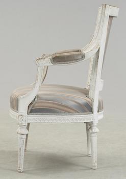 KARMSTOL, Ephraim Ståhl, (mästare i Stockholm 1794-1820). Sengustaviansk. Stämpelsignerad.