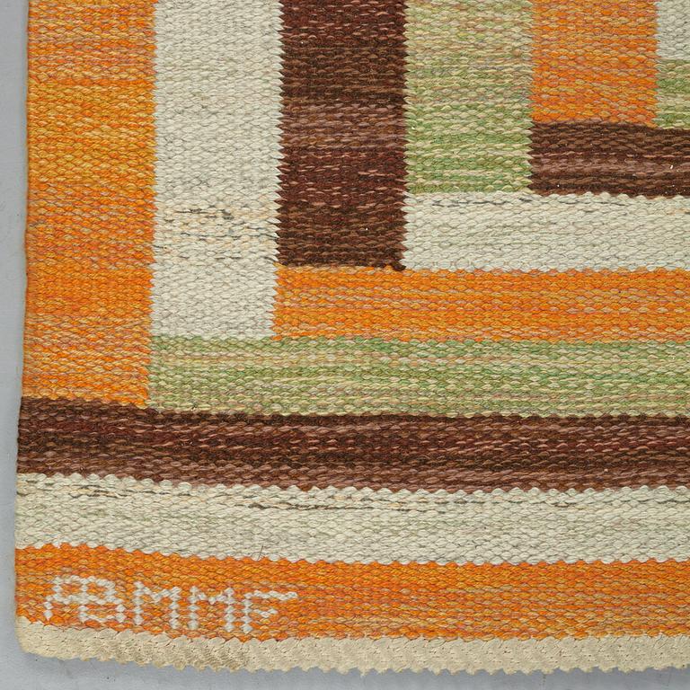 Barbro Nilsson, a runner, "Ostia orange", flat weave, ca 306-307 x 99-100 cm, signed AB MMF BN.