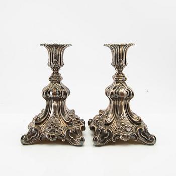 Candelsticks 1 pair, Rococo style, Swedish import marks.