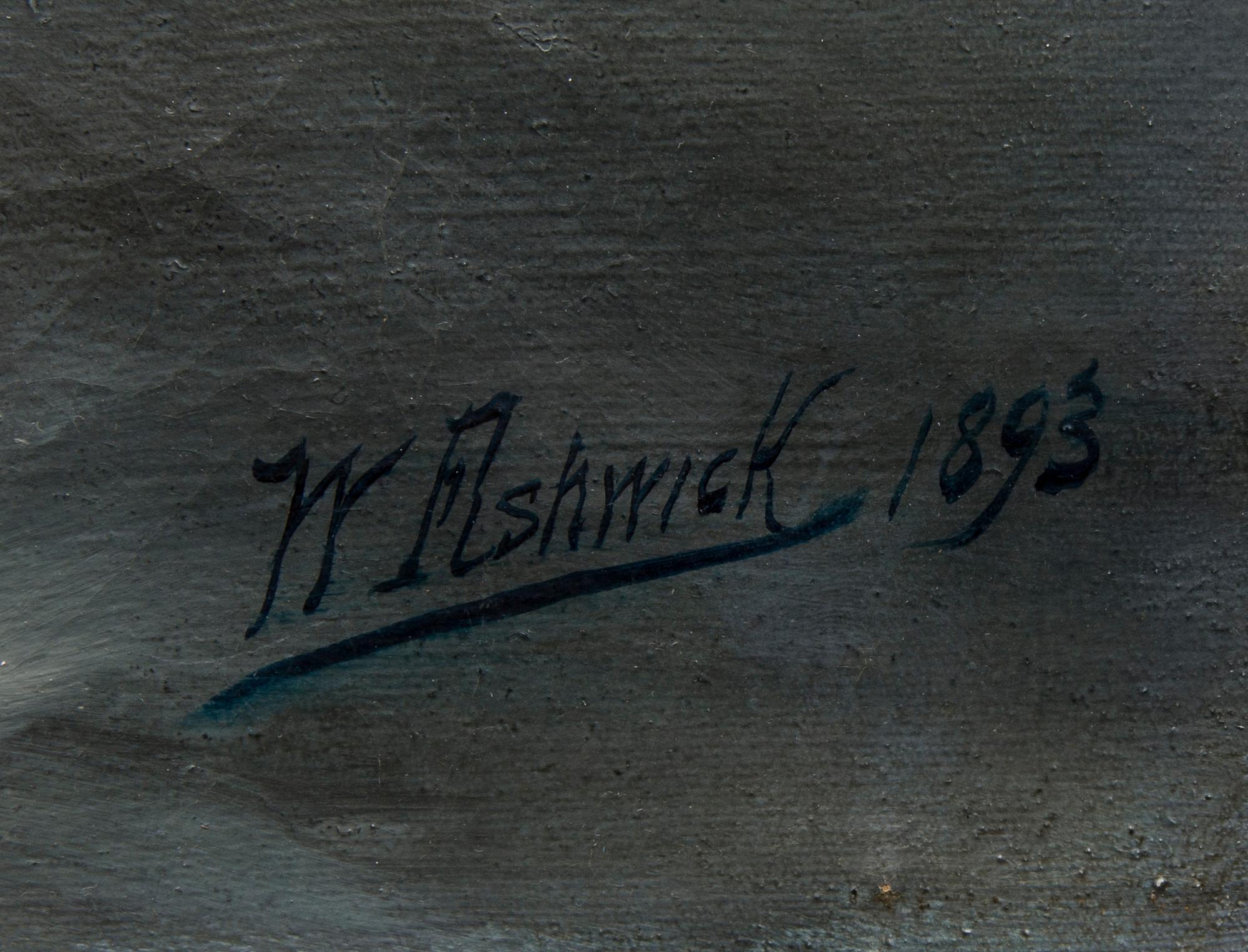 OIDENTIFIERAD KONSTNÄR, olja på duk, signerad W. Fishwick och daterad 1893.