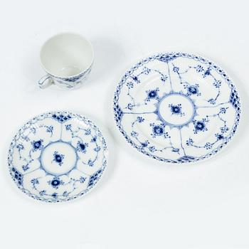 Royal Copenhagen, coffee service, 46 pieces, “Musselmalet Halvblonde”, Denmark.
