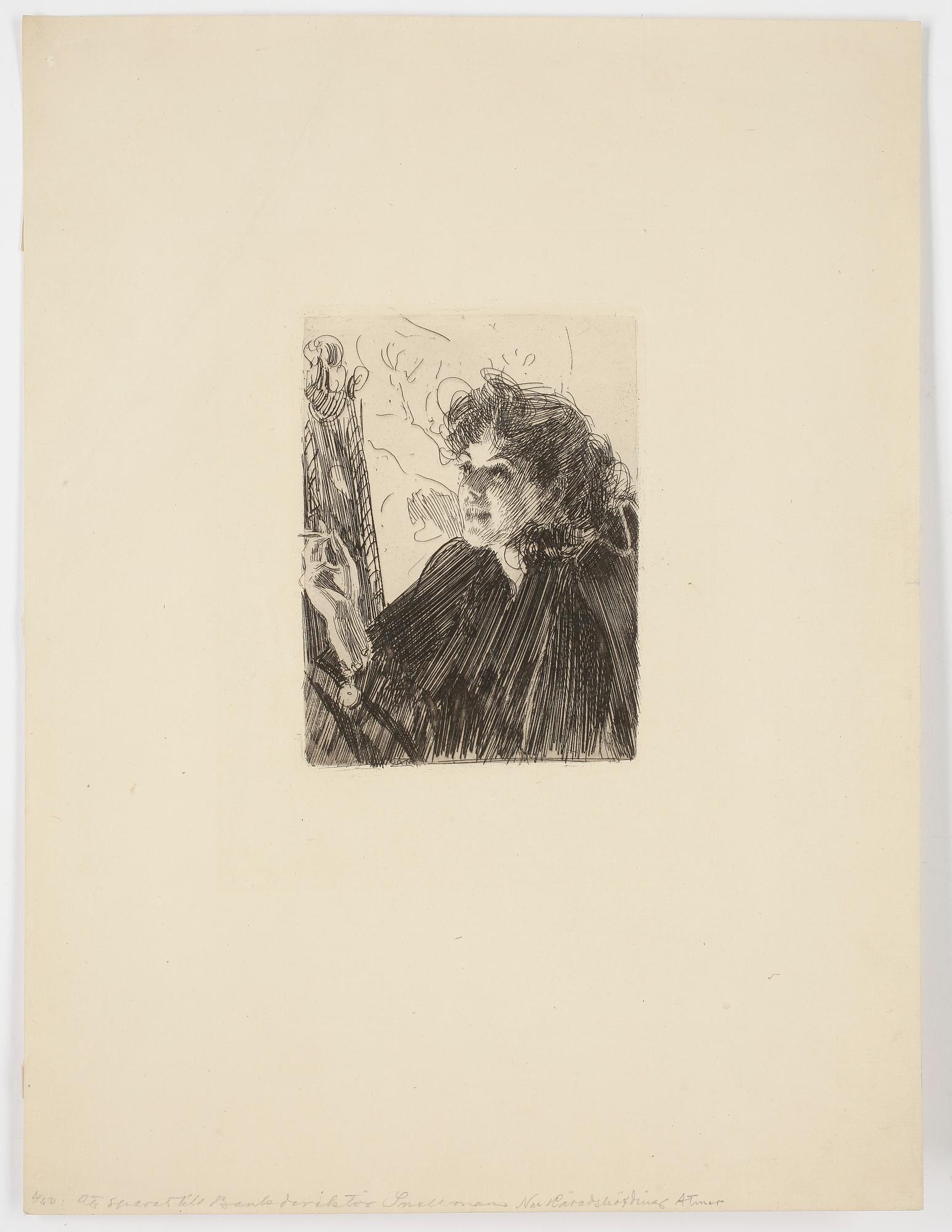 ANDERS ZORN, etsning, ej signerad.