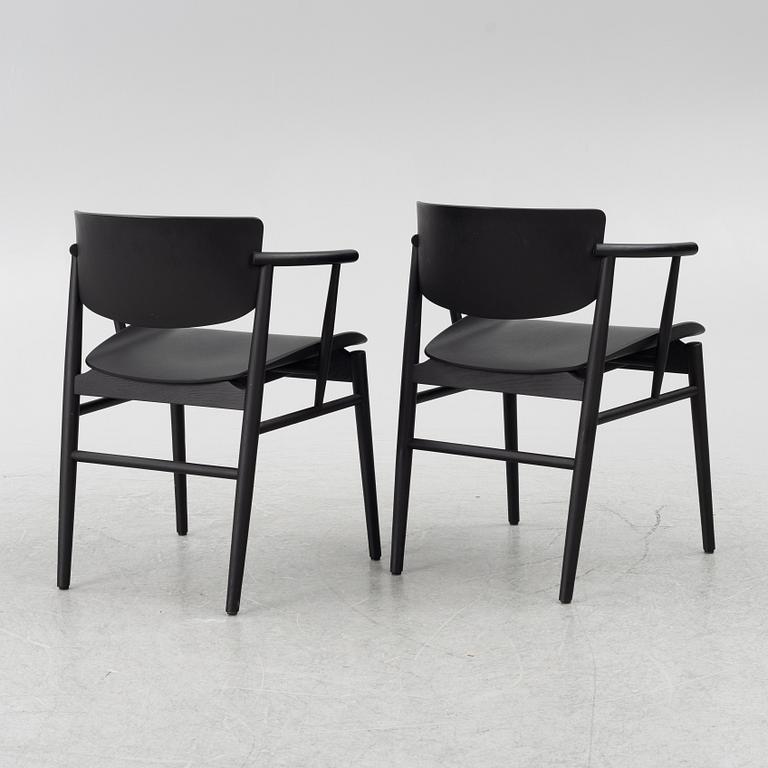 Oki Sato/Nendo, a pair of "No. 1" armchairs, Republic of Fritz Hansen, 2019.