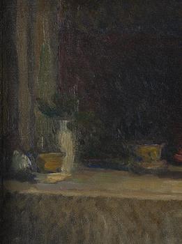 Björn Ahlgrensson, "Studie vid lampsken" ("Study by Lamplight"), Self-Portrait.