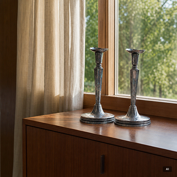 A pair of silver candlesticks, MGAB, Uppsala, Sweden, 1959.
