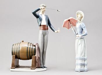 FIGURINER, porslin, två stycken, Lladro. Spanien 1900-tal.
