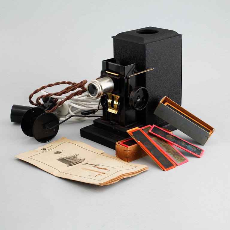 PROJEKTOR, s k laterna magica, Tyskland, omkring 1900-talets mitt.