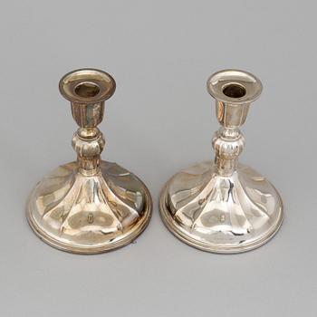 A pair of silver candleholders, Norway, mid 20th century.