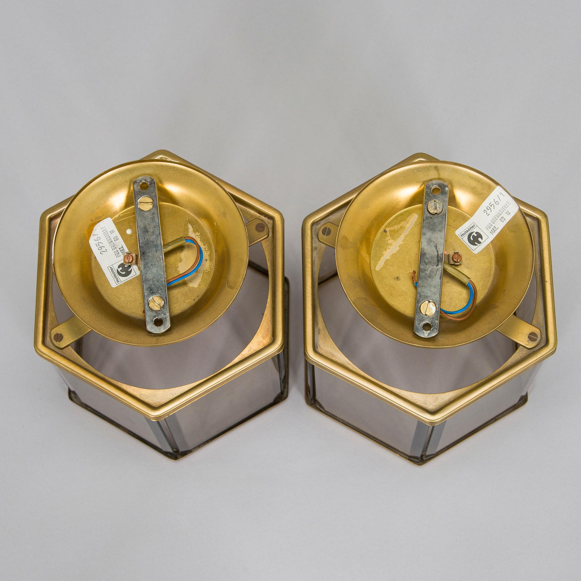 A pair of late 20th century ceiling lamps.
