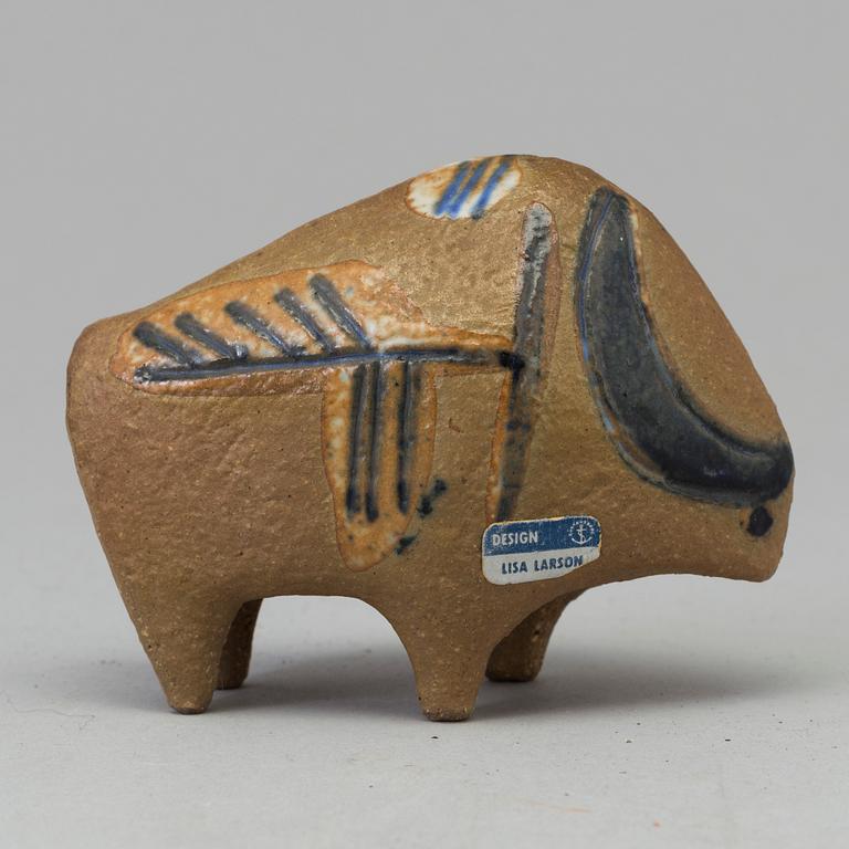 LISA LARSON, figurin i stengods, "Bison", Gustavsberg. I produktion 1956-1978.