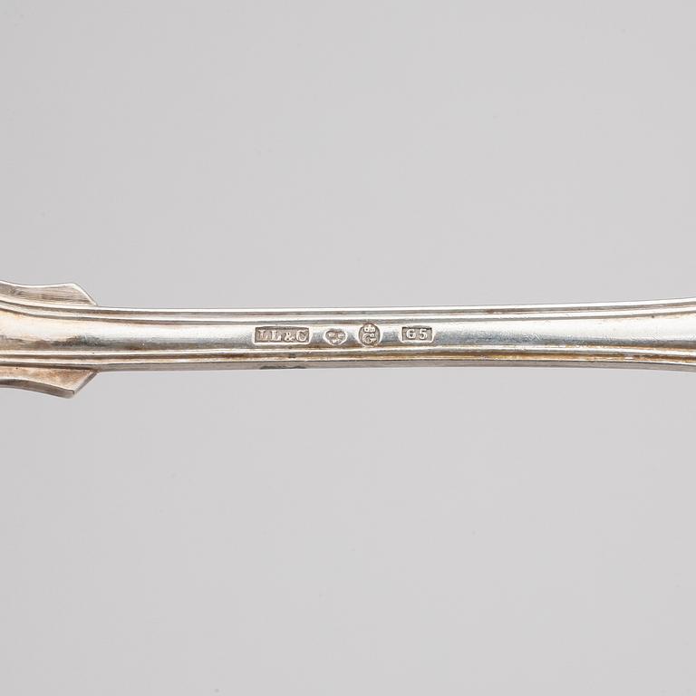 SKEDAR, 12+6 delar, silver, Larson & Co, Göteborg, 1860-tal. Totalvikt ca1200g.