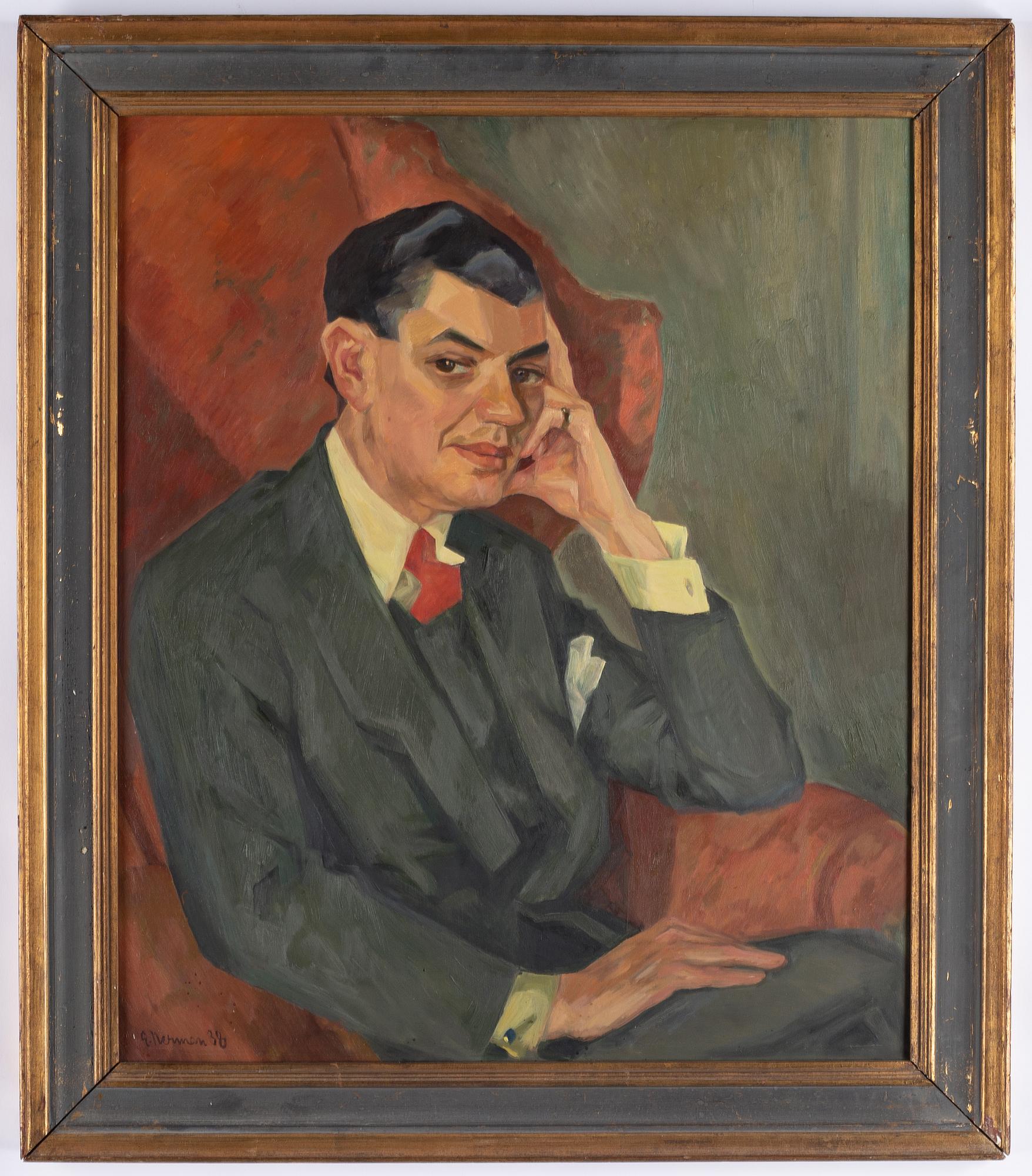 Einar Nerman, oil on panel, signed and dated -38.